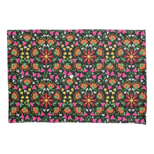 Boho Design Bold Kleur Bloemen Kussensloop (Voorkant)