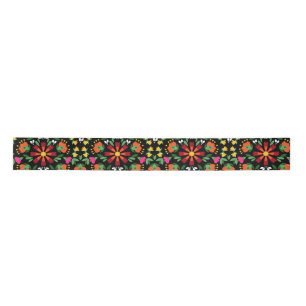 Boho Design Bold Kleur Bloemen Satijnen Lint