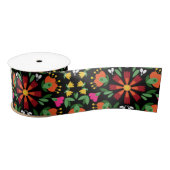 Boho Design Bold Kleur Bloemen Satijnen Lint (Spoel)