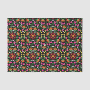 Boho Design Bold Kleur Bloemen Tissuepapier