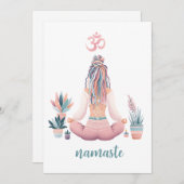Boho Design- Frau mit Dreadlocks- Meditation- OM Kaart (Voorkant / Achterkant)