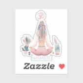 Boho Design- Frau mit Dreadlocks- Meditation- OM Sticker (Vel)