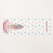 Boho Design- Frau mit Dreadlocks- Meditation- OM Yogamat (Voorkant (horizontaal))