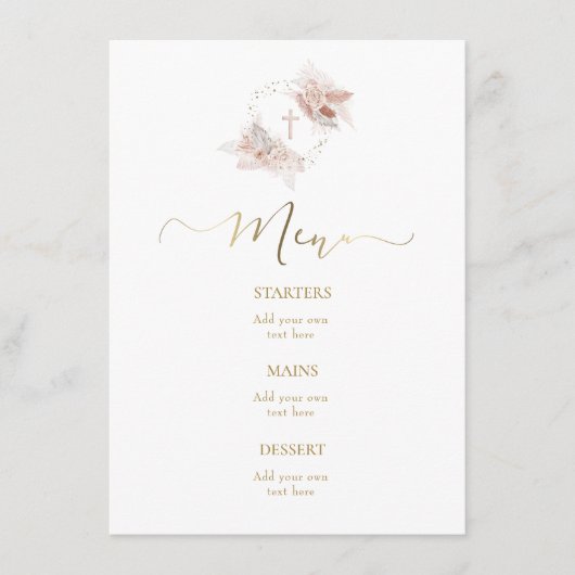 boho design Menu (Voorkant)