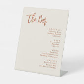 Boho Dessert Bruiloft Dranken Menu Tafel Bord Reclamebord Met Voetstuk (Voorkant)