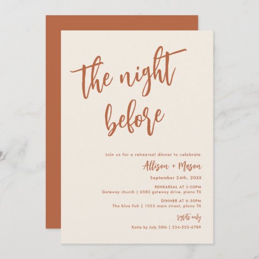 Boho Dessert de nacht voor het repetitief eten Kaart (Voorkant / Achterkant)