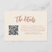 Boho Dessert QR Wedding Details Enclosure Kaarten (Voorkant)