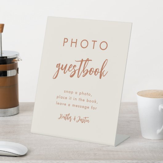Boho Dessert Weddenschap Foto Guestbook Reclamebord Met Voetstuk (Insitu)