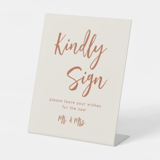 Boho Dessert Weddenschap Reclamebord Met Voetstuk (Voorkant)