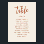 Boho Dessert Wedding Seating Chart Table Number Kaart<br><div class="desc">Boho Dessert Wedding Seating Chart Table Number</div>