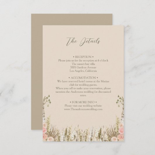 Boho details bijsluiter informatiekaartje (Voorkant / Achterkant)