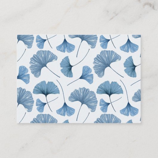 Boho Details Blauwgroen Ginkgo Botanical Wedding Informatiekaartje (Achterkant)