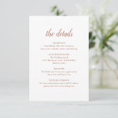 Boho Details Rust Burnt Oranje Terracotta Wedding Informatiekaartje (Staand voorkant)
