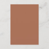 Boho Details Rust Burnt Oranje Terracotta Wedding Informatiekaartje (Achterkant)
