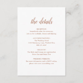 Boho Details Rust Burnt Oranje Terracotta Wedding Informatiekaartje