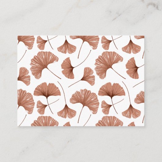 Boho Details Terracotta Ginkgo Botanical Wedding Informatiekaartje (Achterkant)