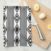 Boho Diamonds Black White Theedoek (Quarter Fold)