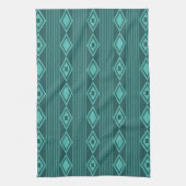 Boho Diamonds Stripes Blauwgroen Theedoek (Verticaal)