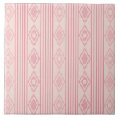 Boho Diamonds Stripes Pink Vanilla Tegeltje (Voorkant)