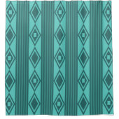 Boho Diamonds Stripes Turquoise Douchegordijn (Voorkant)