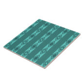 Boho Diamonds Stripes Turquoise Tegeltje (Zijkant)