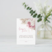 Boho Diaper Raffle Card Pampas Grass Baby shower Informatiekaartje (Staand voorkant)