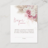 Boho Diaper Raffle Card Pampas Grass Baby shower Informatiekaartje (Voorkant)