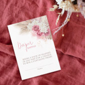 Boho Diaper Raffle Card Pampas Grass Baby shower Informatiekaartje
