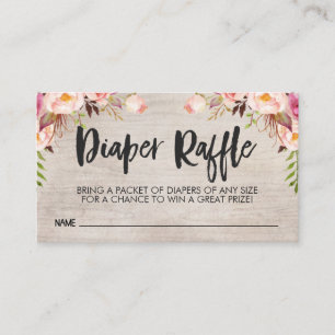 Boho Diaper Raffle Card Visitekaartje grootte inst Informatiekaartje