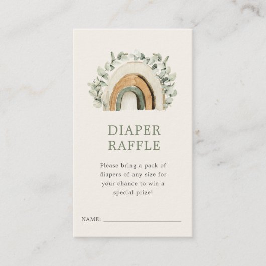 Boho Diaper Raffle Informatiekaartje (Voorkant)
