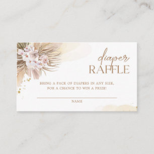 Boho Diaper Raffle Pampas Grass Baby shower Informatiekaartje