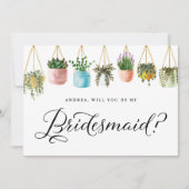 Boho die Planten hangt, ben je mijn Bridesmaid Kaart (Voorkant)