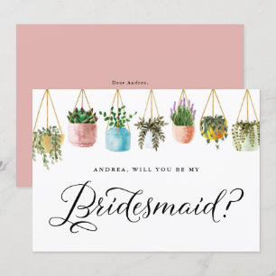 Boho die Planten hangt, ben je mijn Bridesmaid Kaart