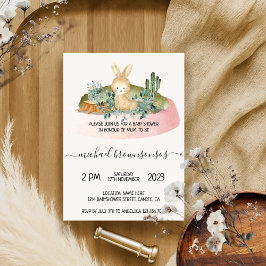 Boho dier konijn tropische baby shower kaart