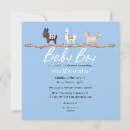 Boho Dieren Baby Jongen Shower Uitnodigingen