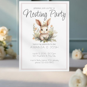 Boho dieren cute konijn botanische Nesting Party Kaart