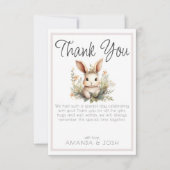 Boho dieren schattig konijn botanische Nesting Par Bedankkaart (Voorkant)