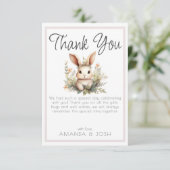 Boho dieren schattig konijn botanische Nesting Par Bedankkaart (Staand voorkant)