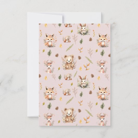 Boho dieren schattig konijn botanische Nesting Par Bedankkaart (Achterkant)