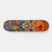 Boho Dierenhoofd & Abstracte Kunst Skateboard Deck (Horizontaal)