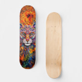 Boho Dierenhoofd & Abstracte Kunst Skateboard Deck (Voorkant)