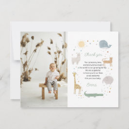 Boho dierlijke foto bedankkaart