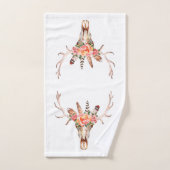 BoHo Dierlijke Schedel Waterverf Rozen Badhanddoek Bad Handdoek (Handdoek)