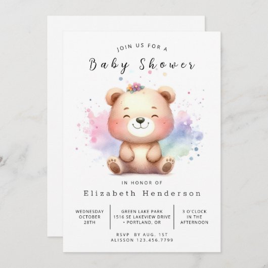 Boho Digital Beer Baby shower Kaart (Voorkant / Achterkant)