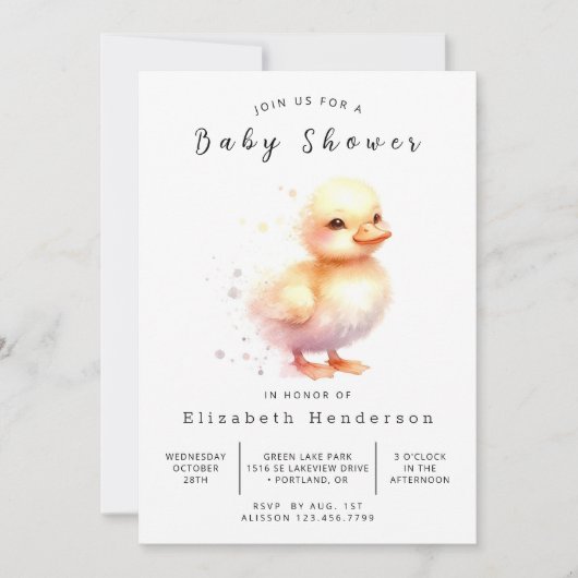 Boho Digital Duck-Baby shower Kaart (Voorkant)