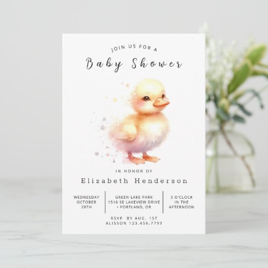 Boho Digital Duck-Baby shower Kaart (Staand voorkant)