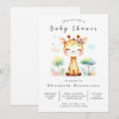 Boho Digital Giraffe Baby shower Kaart (Voorkant / Achterkant)