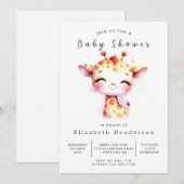 Boho Digital Giraffe Baby shower Kaart (Voorkant / Achterkant)