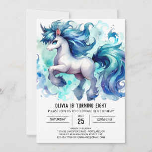 Boho Digital Horse Verjaardag Kaart