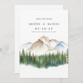 Boho Digital Mountain Save The Date (Voorkant / Achterkant)